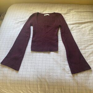 Hollister Co. Women's Burgundy Crop-top